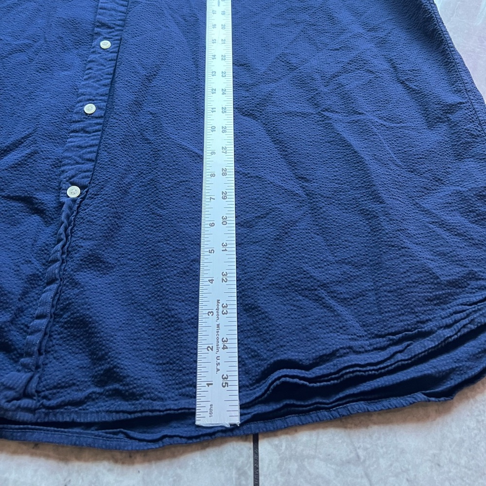 Polo Ralph Lauren Mens Navy Seersucker ShortSleeve Embroidered Pony ButtonUp4XLT - Picture 7 of 8